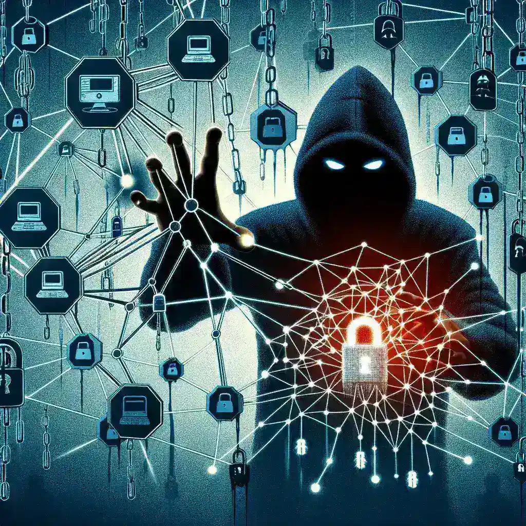 "Illustration of hackers exploiting vulnerabilities in Remote Desktop Protocols, showcasing the risks of unauthorized access and cybersecurity threats in digital environments."